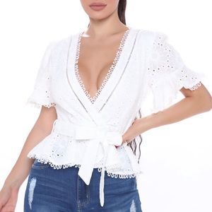 Lace peplum top